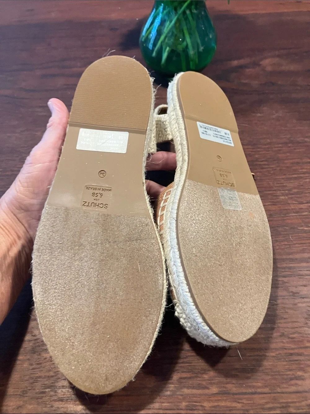 Schutz for Anthropologie Greeca Flats Espadrille Slingback Flats